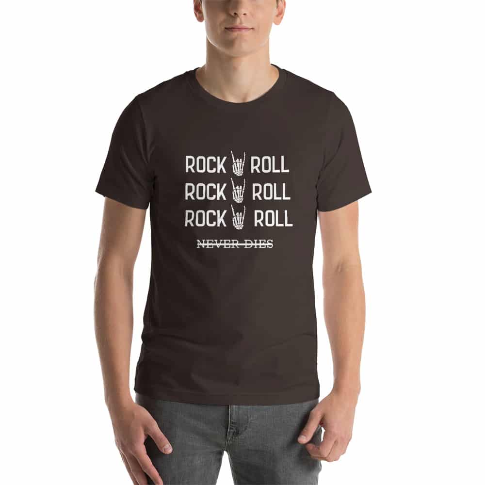 Old Rocker Chitarrista Teschio Rock N Roll Musica T-Shirt Cotone Uomo