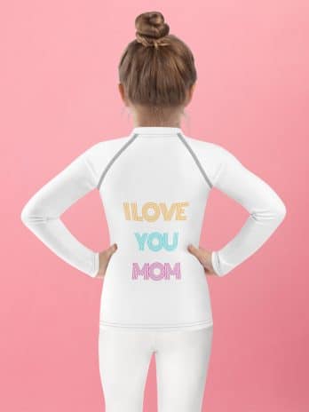 t-shirt longue manche pour enfant ( i love you mom)